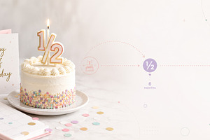 Half birthday celebration with cake,, a Photo by Dvoevnore photos