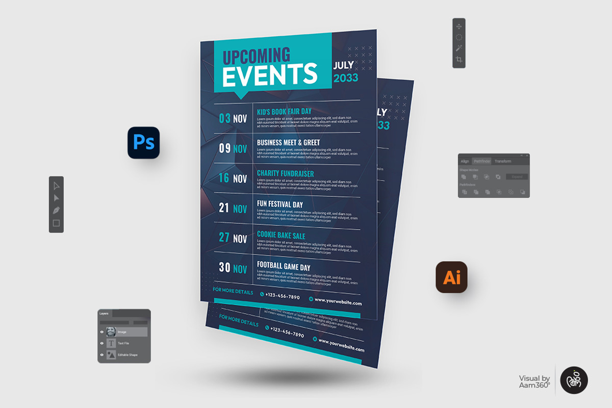 Events Schedule Flyer Template, a Flyer Template by Aam360 (Photo 2 of 3)