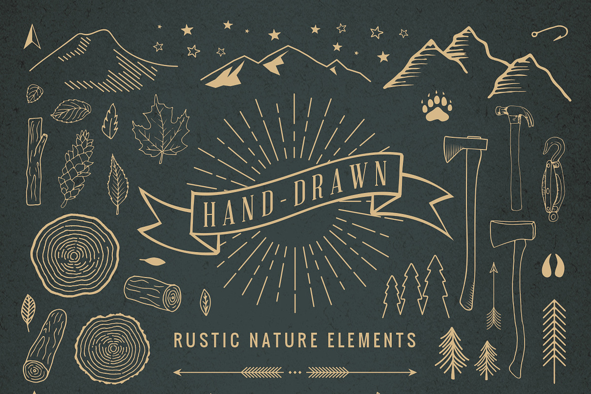 Hand-Drawn Rustic Nature Elements, an Illustration by Build Interactive