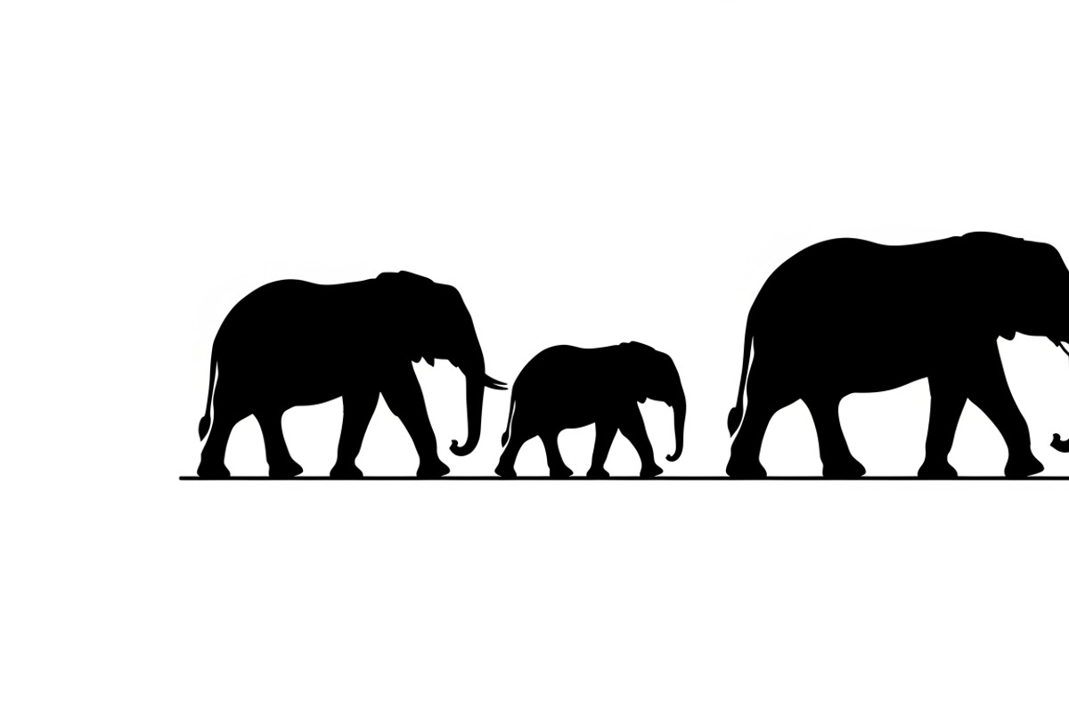 elephant family silhouette design, an Illustration by Amazin_art (Photo 25 of 51)