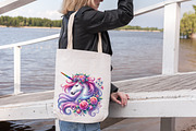 Floral Unicorn Clipart, Floral Clipa, an Illustration by DreamArtGraphic (Thumbnail 3 of 5)