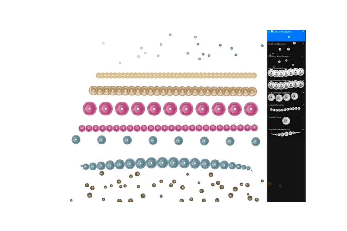 Procreate sequin brushes for fashion, a Brush Add-On by Illustration Tribe (Photo 2 of 4)