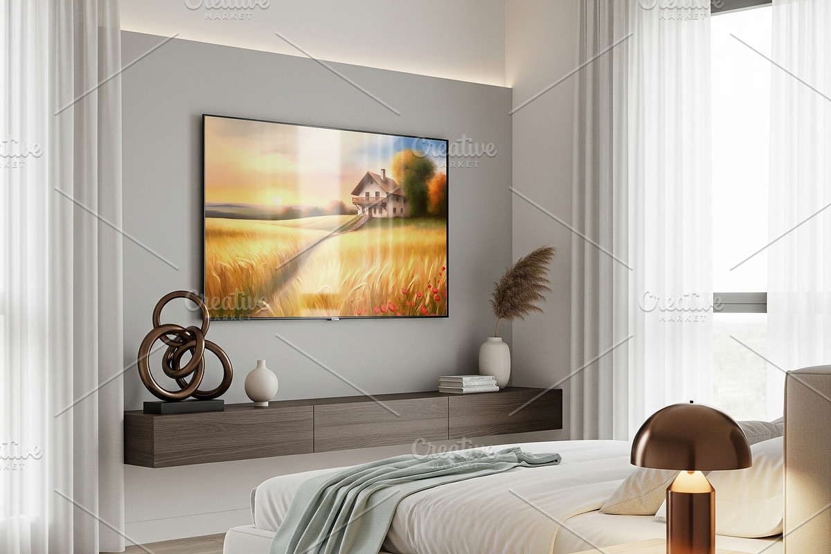 Golden Wheat Sunset Painting print, a Background Graphic by Floraphoria (Photo 11 of 11)