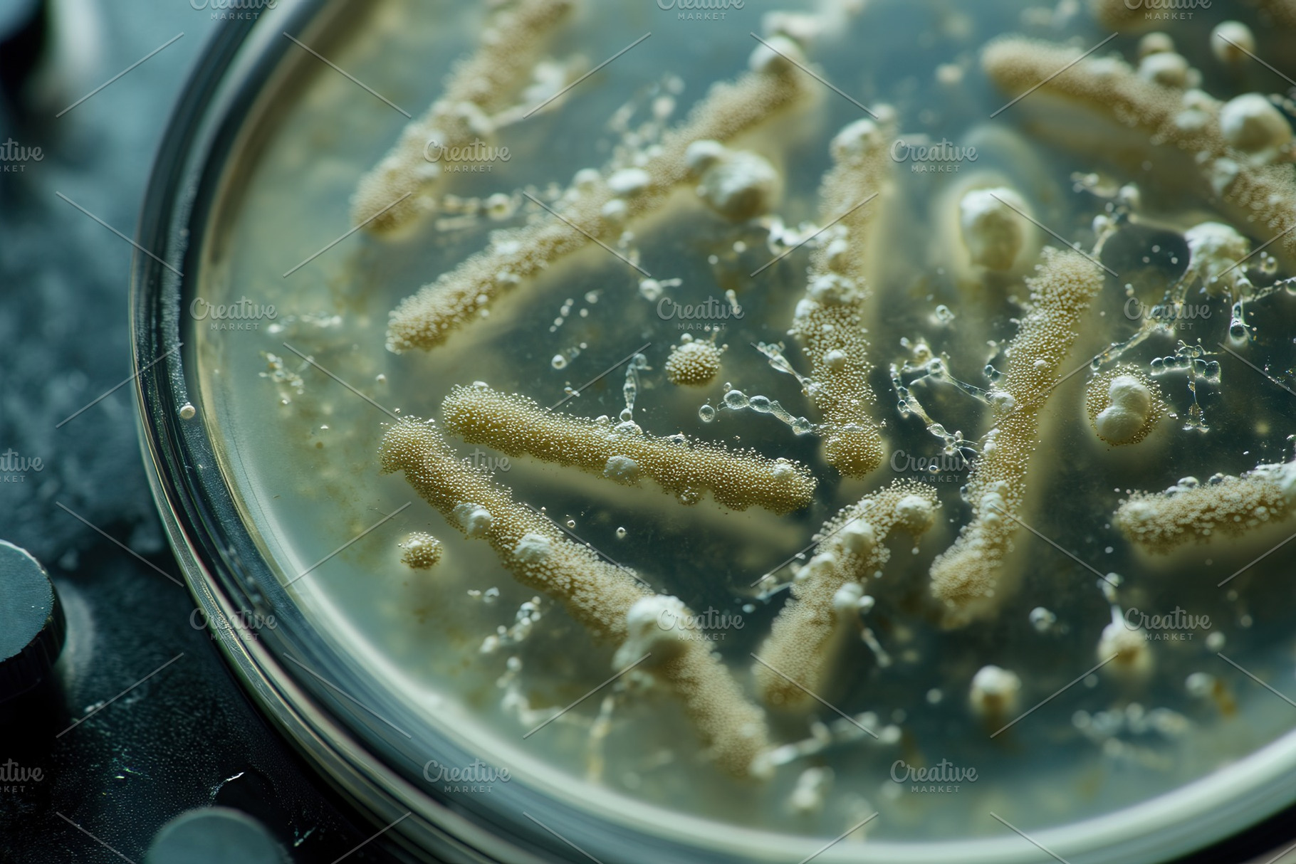 Microscopic view of bacteria, a Photo by Pavel_design