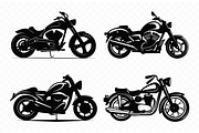 Motorcycle Vector Silhouettes Set, a Transportation Illustration by Gfx Expert Team (Thumbnail 2 of 3)