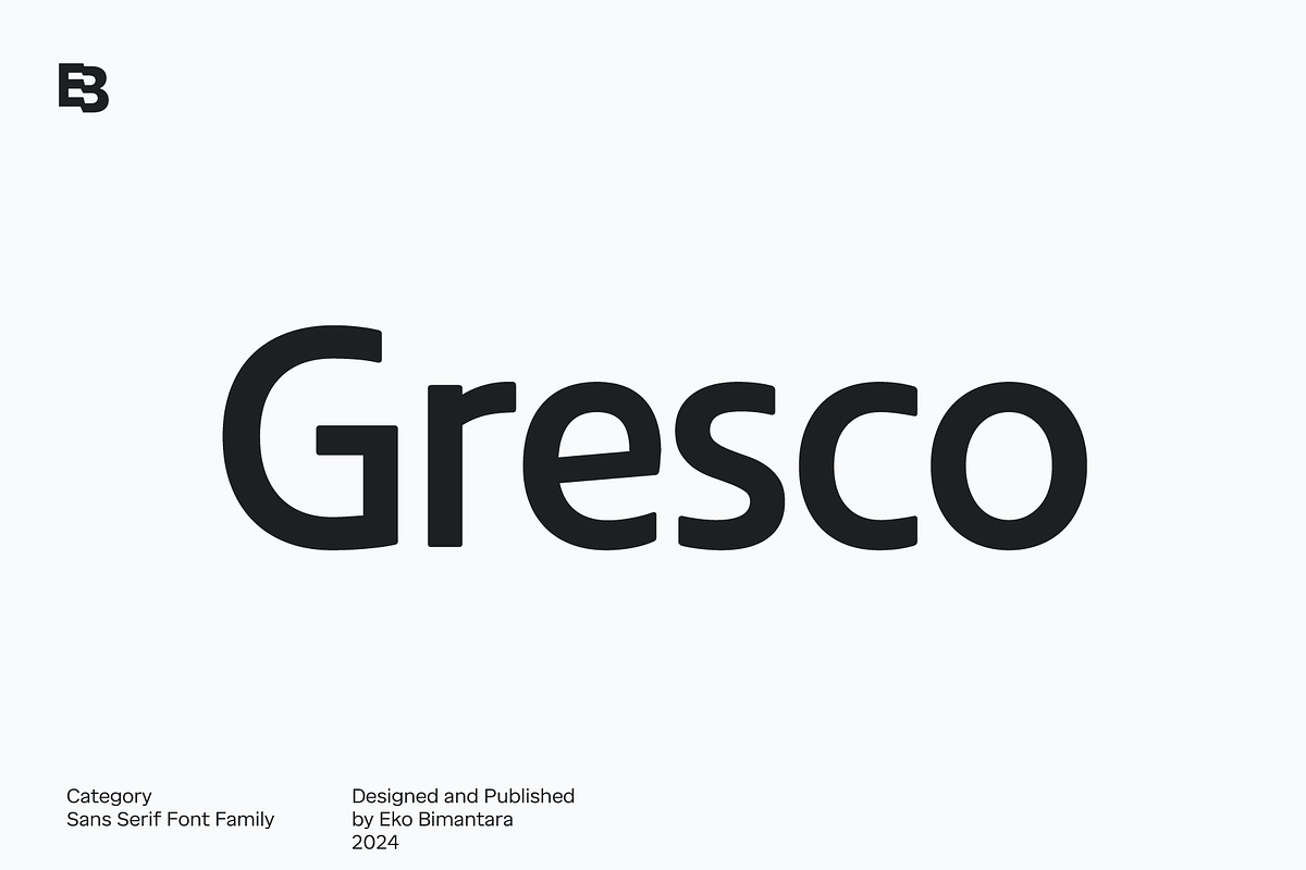 Gresco; 16 Fonts of Sans Serif, a Sans Serif Font by Eko Bimantara (Photo 1 of 13)