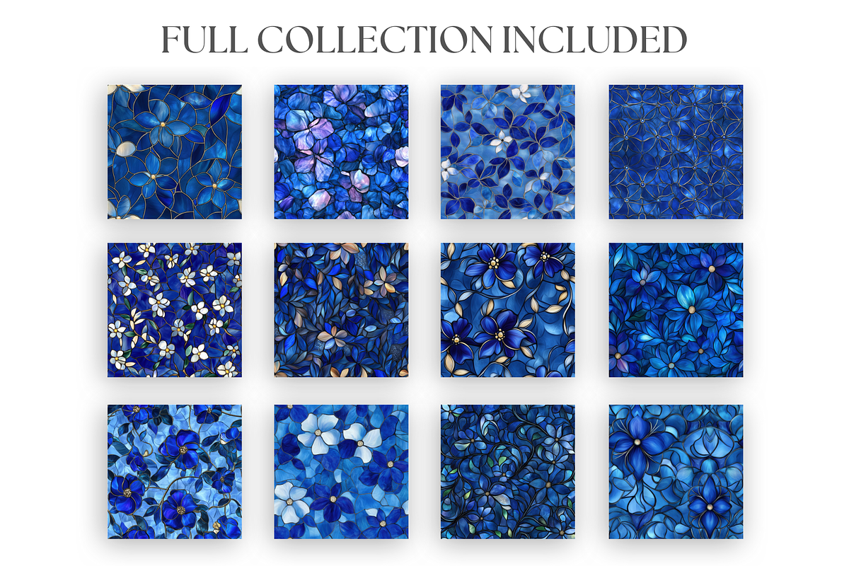 Royal Blue Stained Glass Textures, a Texture Graphic by Artful Assets Boutique (Photo 2 of 4)