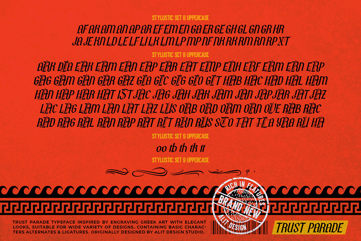 Trust Parade Typeface, a Blackletter Font by alit design (Photo 12 of 17)