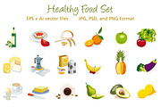 Healthy Food Set, a Food Illustration by ÁRTICA (Thumbnail 2 of 2)