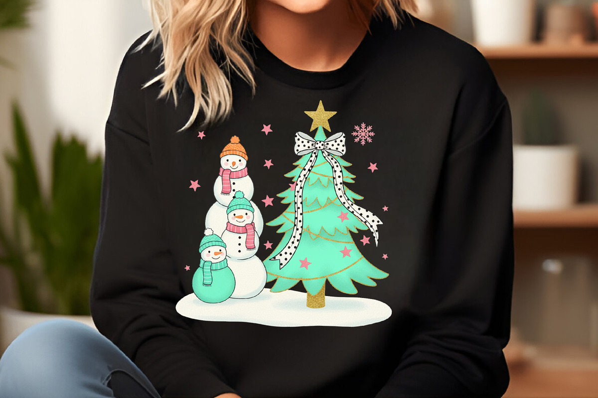 Coquette Glitter Christmas Snowman, an Illustration by Craft Nest (Photo 2 of 6)