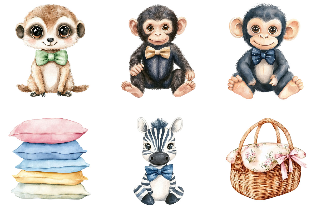 Safari Nursery Watercolor Clipart, an Illustration by CitraGraphics (Photo 3 of 5)