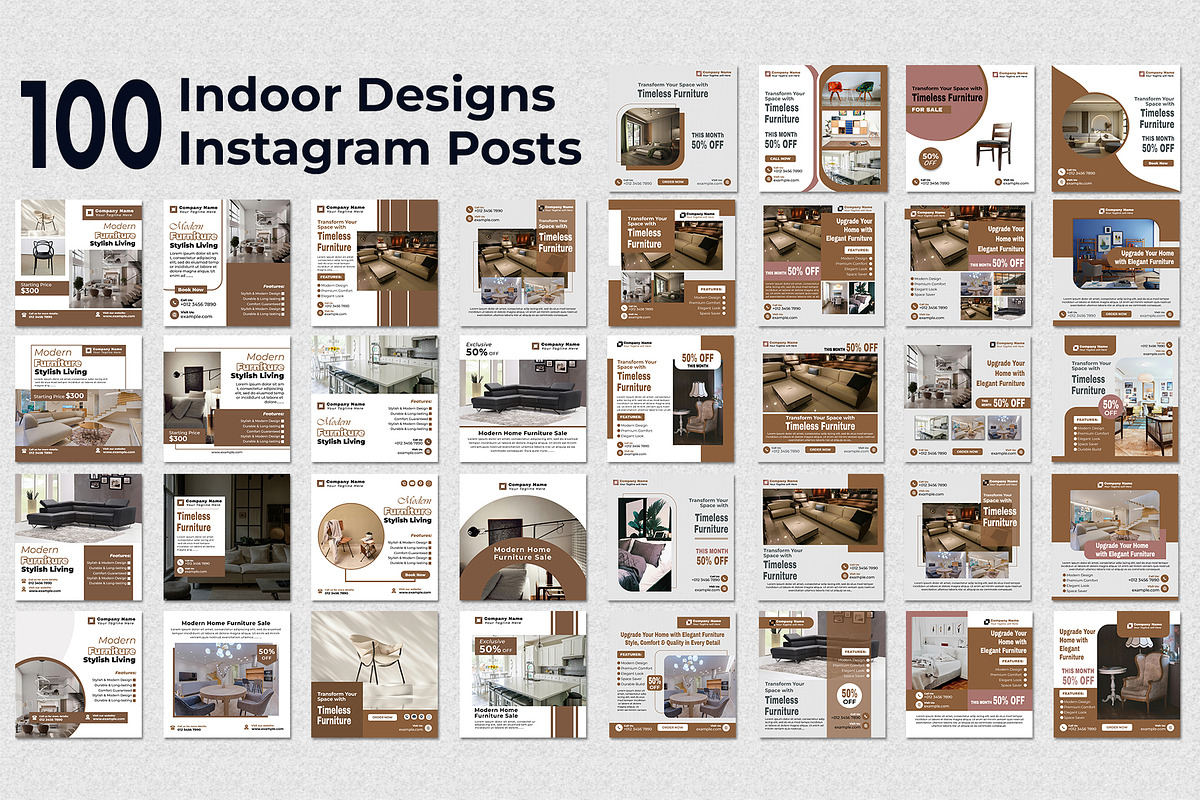 Indoor posts | 100 Posts | Instagram, a Social Media Template by Mohammad Sarfaraz (Photo 1 of 18)