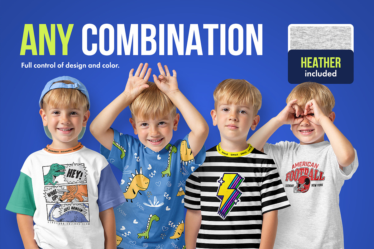 Realistic Kids Boy T-Shirt Mockups, a Shirt Mockup by Hi, Mock-Up! (Photo 5 of 12)