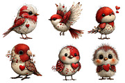 Whimsical Valentine Birds Clipart, an Illustration by Dream Creation (Thumbnail 5 of 8)