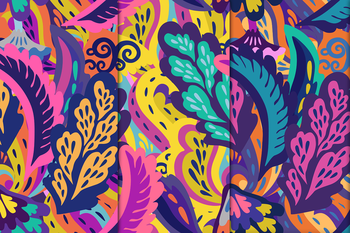 Psychedelic seamless patterns, a Pattern Graphic by Robusta (Photo 4 of 6)