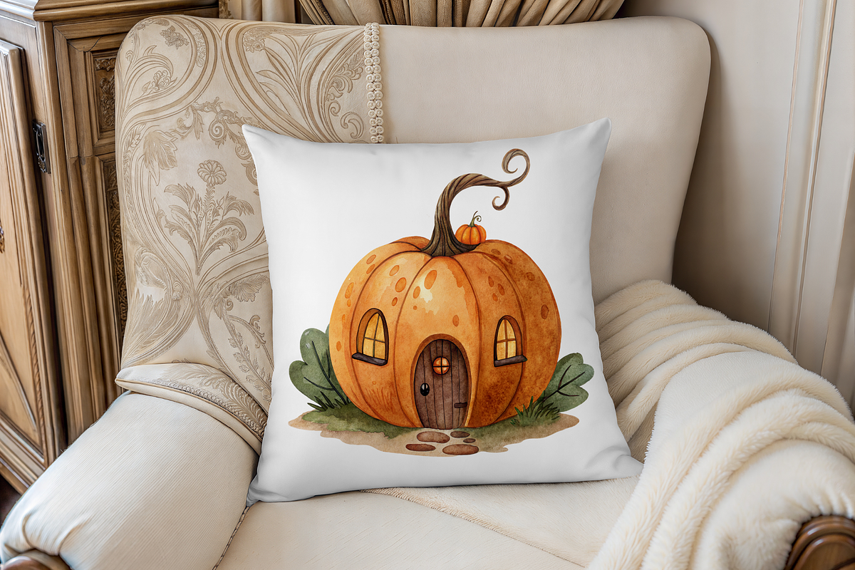 Watercolor Fall Cottage Clipart, a Decorative Illustration by MockupWizard (Photo 5 of 5)
