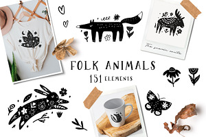 Folk Animal Illustrations, a Graphic by danceyourlife