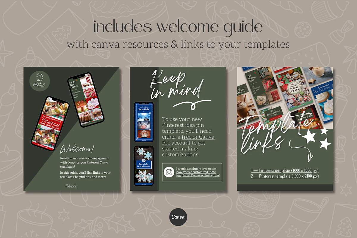 Holiday Canva Pinterest Templates, a Social Media Template by Made by Melody (Photo 5 of 8)