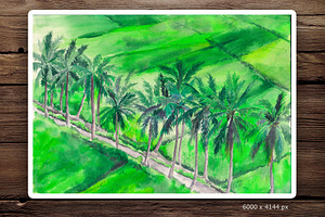 Watercolor, Tropical Landscapes