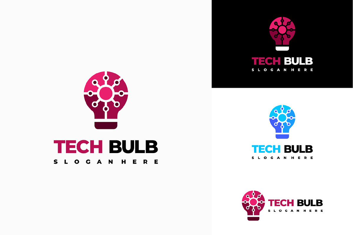 Set of Modern Tech Bulb logo designs, a Branding & Logo Template by Lucky Creative (Photo 3 of 5)