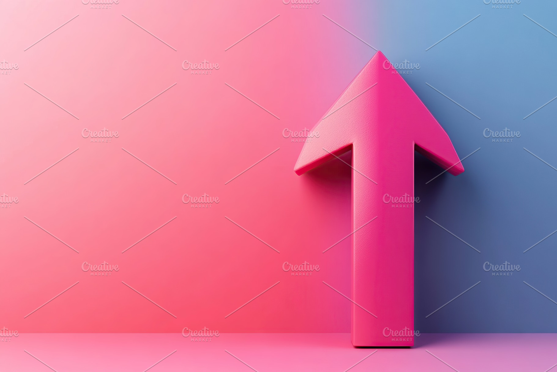 Pink arrow pointing upwards, a Photo by AlyaAnd