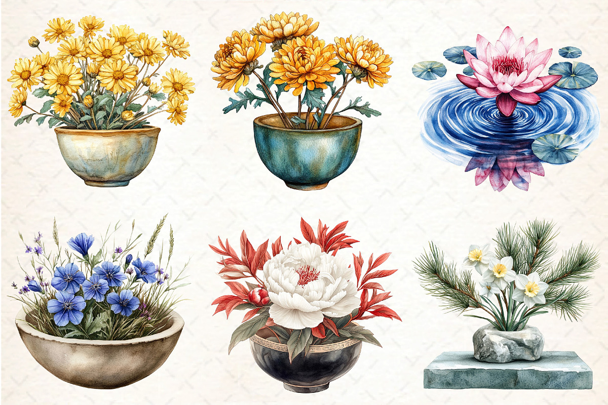 Asian Culture Japanese Ikebana, an Illustration by DreamCafeArt (Photo 3 of 7)