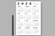 2026 Wall Calendar Template, a Stationery Template by ContestDesign (Thumbnail 1 of 3)