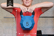 Kettlebell - 3d papercraft, a Card Template by PAPER amaze (Thumbnail 1 of 5)