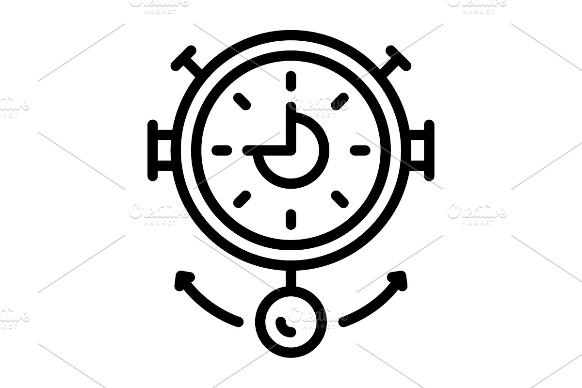 Hour gong black icon, an Outline Icon by Creative priyanka