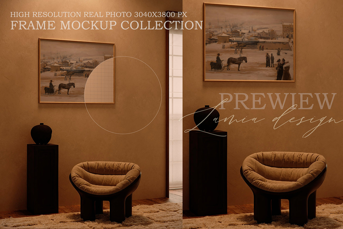 BARCELONA Room Natural FRAME MOCKUP, a Household Mockup by LAMIA DESIGN (Photo 5 of 22)