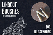 Hand-made linocut brushes, a Brush Add-On by Guerillacraft (Thumbnail 1 of 4)