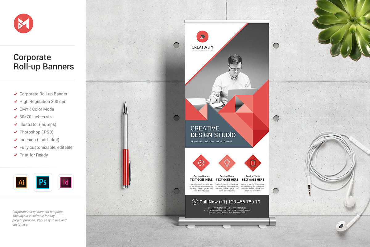 Corporate Roll-up Banner, a Marketing Template by Brochure-Market (Photo 3 of 4)