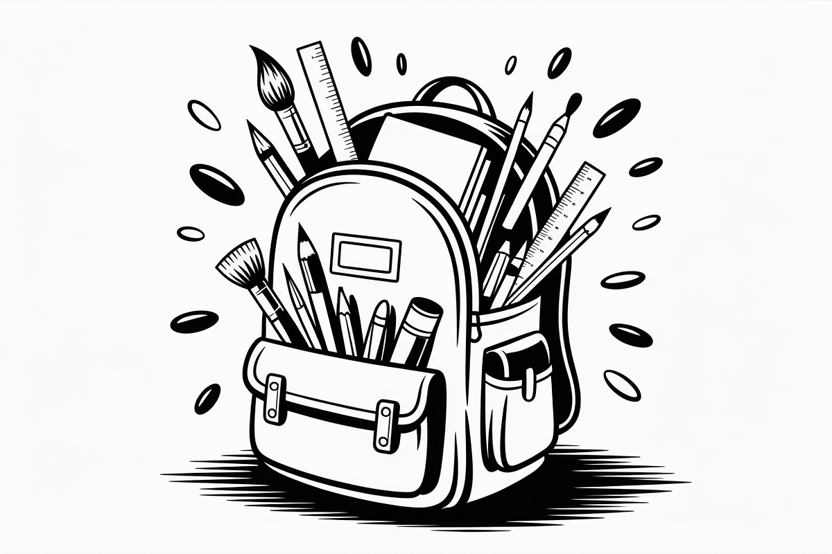 Child school bag line art symbol, an Illustration by Amazin_art (Photo 6 of 11)