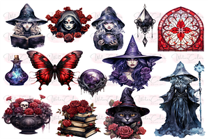 Gothic Witches Collection Clipart