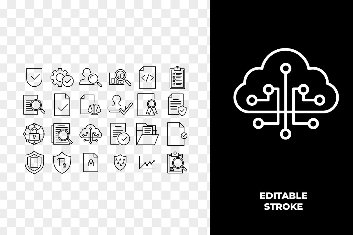 Audit Compliance Outline Icons, an Outline Icon by Unique Design Team (Photo 2 of 3)