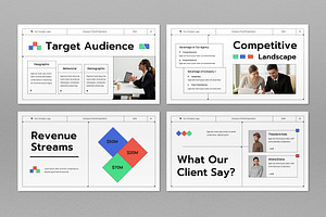 White Geometric Company Profile PPT