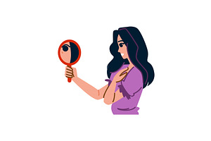 Woman admiring herself in the mirror, an Object Illustration by pikepicture