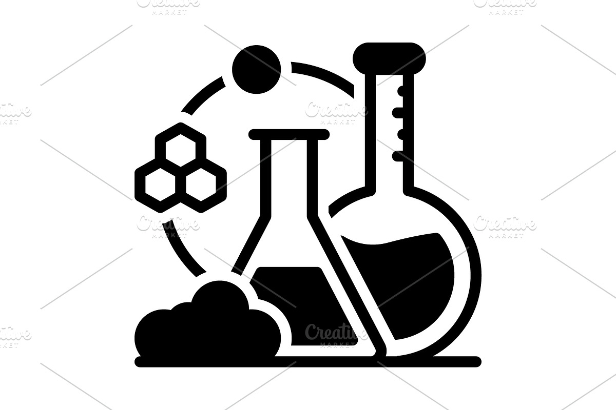 Chemistry experiments solid icon, a Solid Icon by Creative priyanka