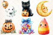 Cute Pastel Halloween Clipart Bundle, an Illustration by DreamCafeArt (Thumbnail 3 of 6)