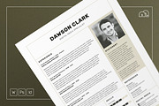 Resume/CV - Dawson, a Resume Template by bilmaw creative (Thumbnail 3 of 3)