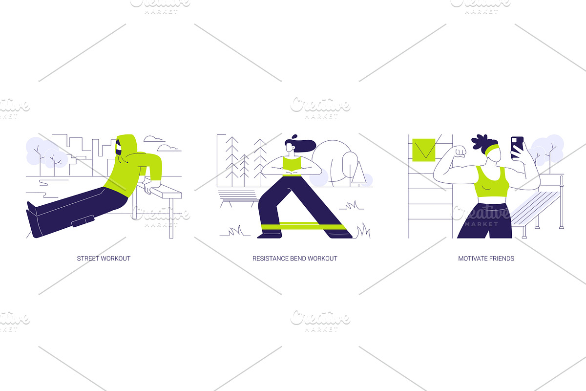 Fitness training isolated cartoon, a Person Illustration by Visual Generation