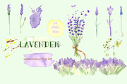 Lavender watercolor clip art, an Illustration by LABFcreations (Thumbnail 2 of 2)