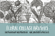 Floral Collage Brushes for PS/PRO, a Brush Add-On by Polka Dot Pixels (Thumbnail 1 of 2)