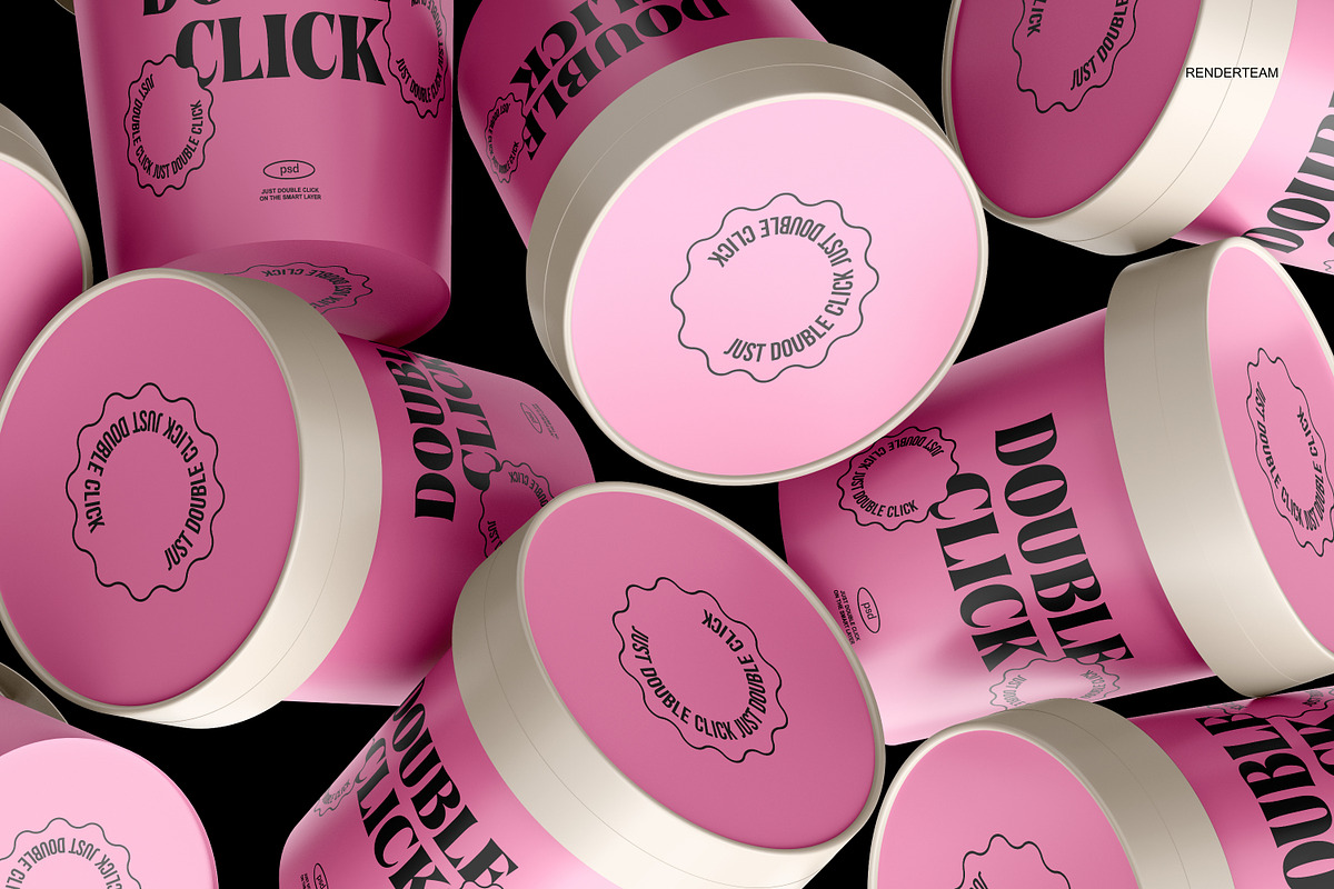 Ice Cream Packaging Mockup Set, a Cups & Container Mockup by Renderteam (Photo 13 of 14)