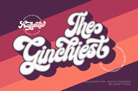 Ginchiest - Retro Bold Script, a Script Font by Ridha-38.lineart