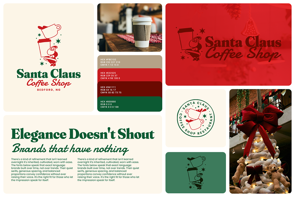 Santa Claus Coffee Shop Logo, a Branding & Logo Template by Headfonts (Photo 2 of 3)