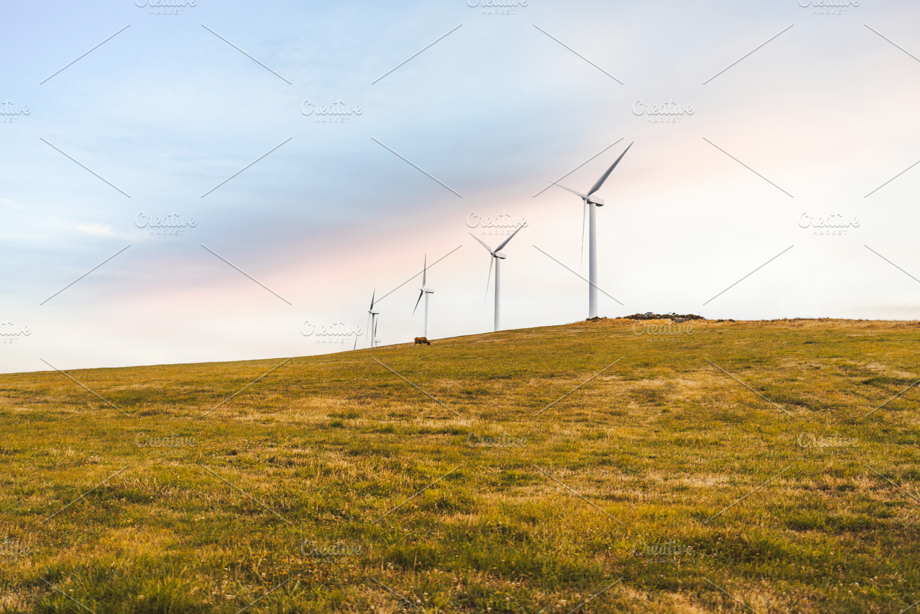 Autumn hills with wind turbines, a Wallpaper Photo by SkyNext
