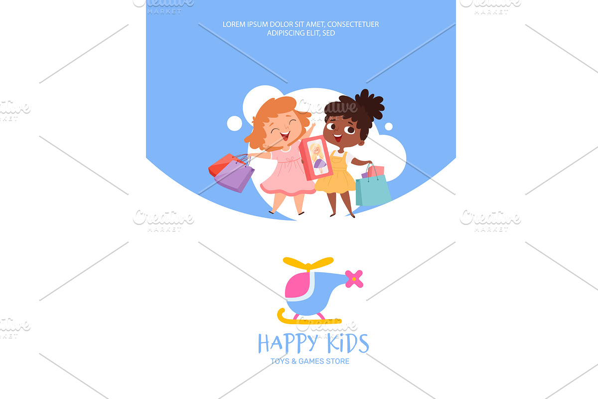 Toys store. placard template for, a Person Illustration by Onyx