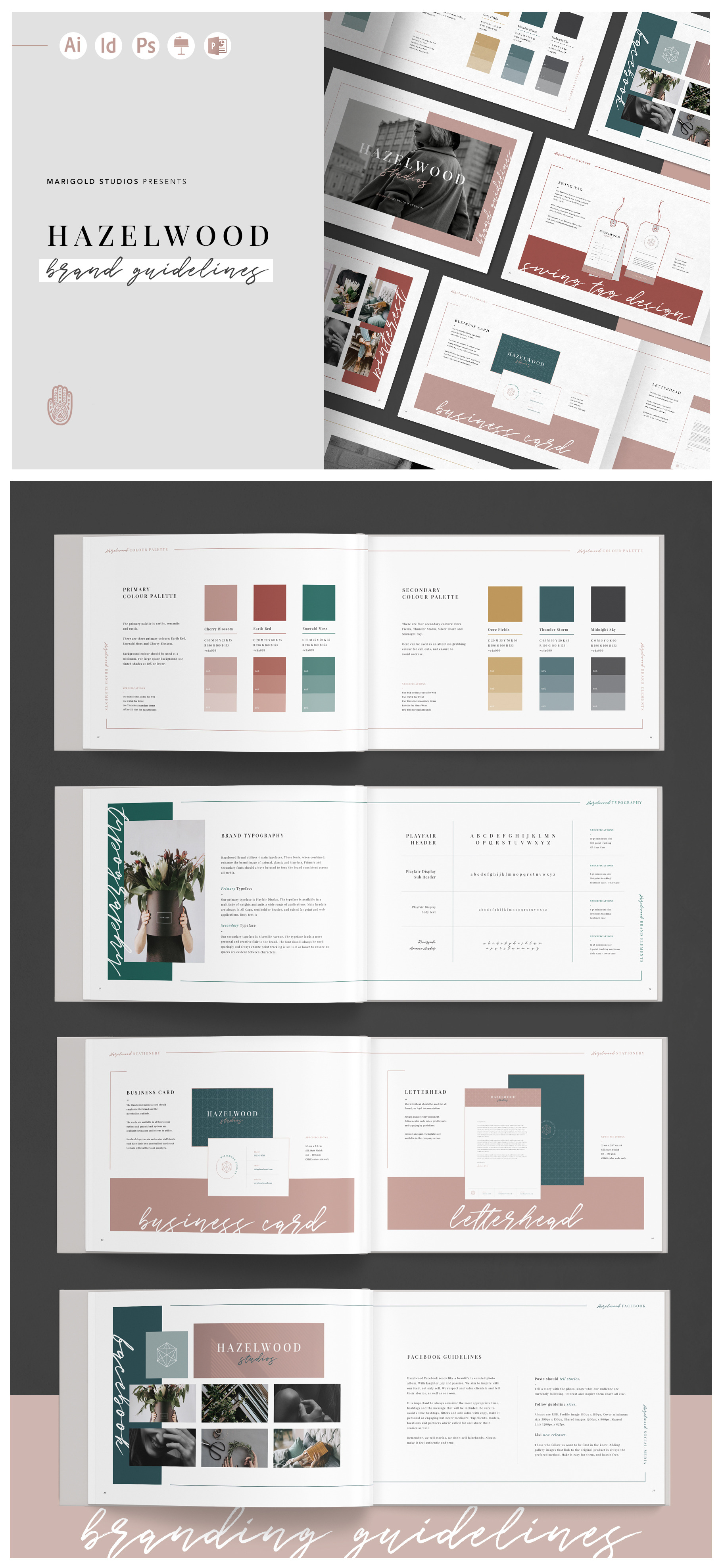 HAZELWOOD | Brand Guidelines, a Brochure Template by Marigold Studios