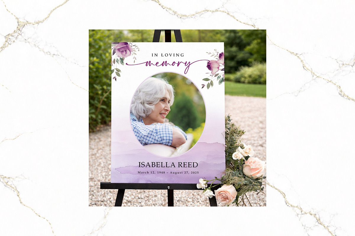 3 Panel Funeral Collage Canva FR009, a Poster Template by TyphoonStudio (Photo 3 of 9)